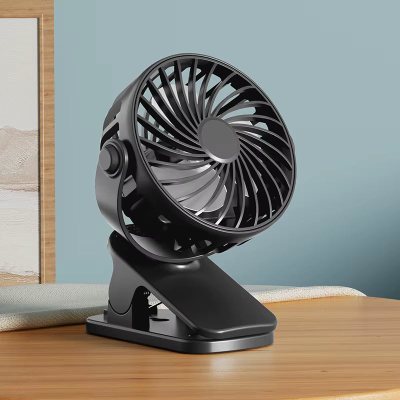 Portable Rechargeable Clip Fan 720° Rotatable Hanging Fan with Night Light Air Cooler for Outdoor Camping Ventilador